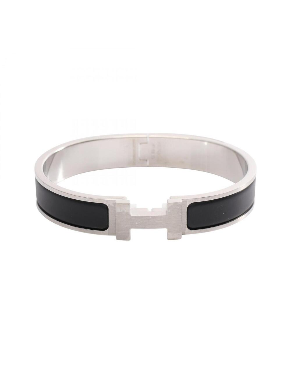 Hermes Click Hh Black Matte Bracelet #281911H78B